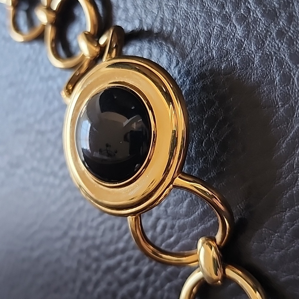 VTG Monet Gold and Black Women's Bracelet - Picture 3 of 8